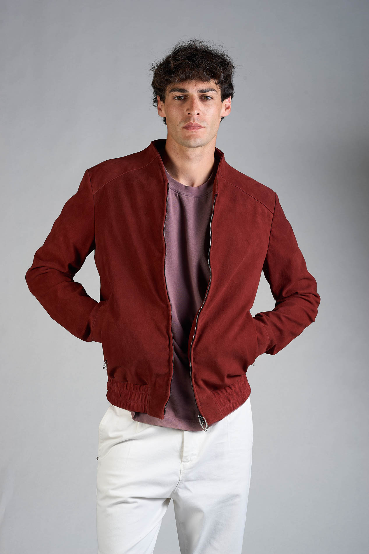 DANIELE BASTA LEATHER AND SILVER JACKET